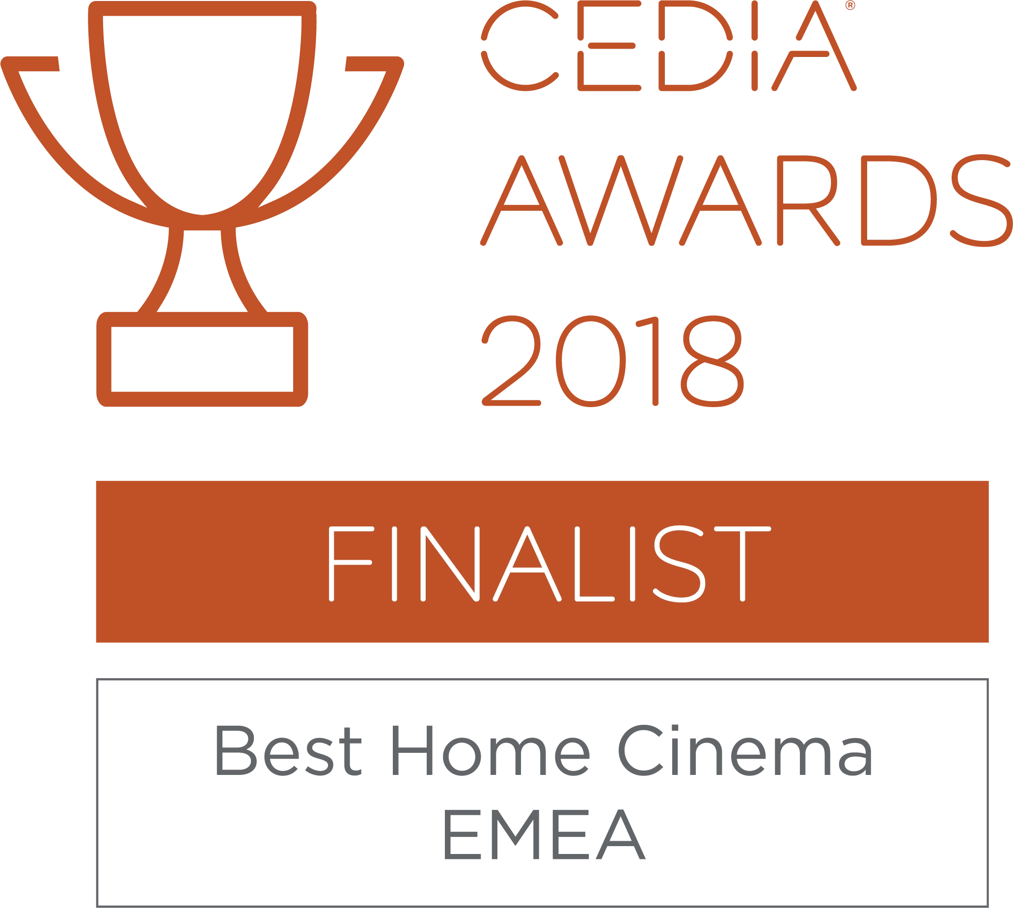CEDIA Best Home Cinema Level I (EMEA)  Finalist 2018 Image